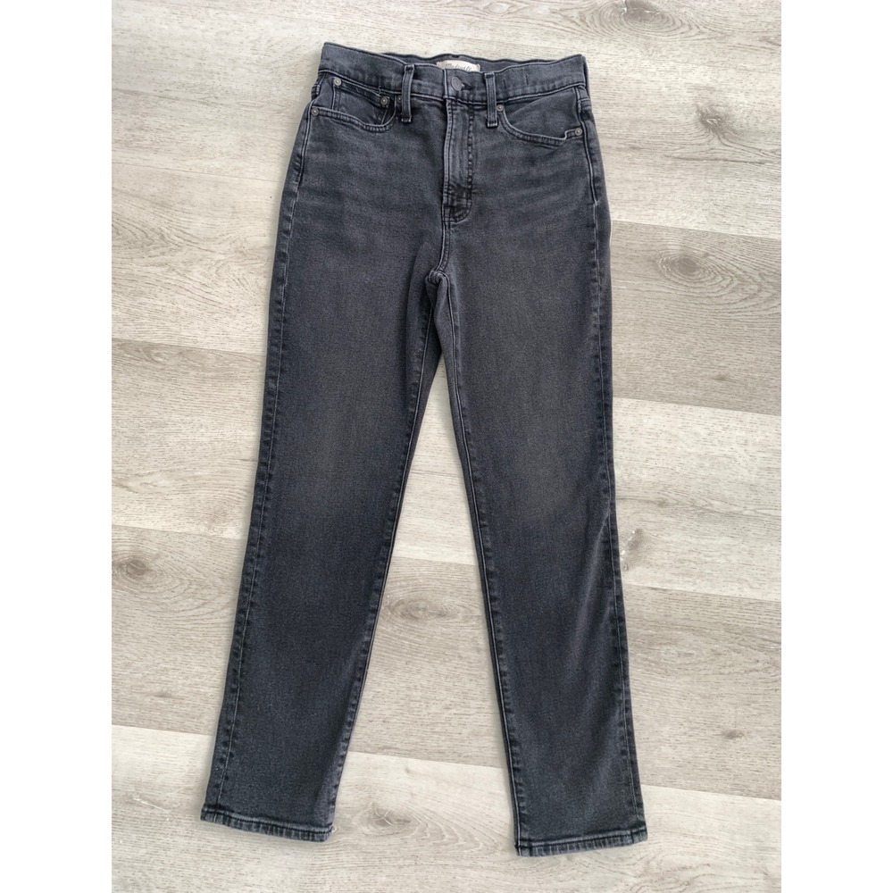 Madewell The Perfect Vintage Jean Faded Black High Rise Tapered Leg Denim 26
